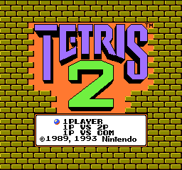 Tetris 2 (Europe) Title Screen